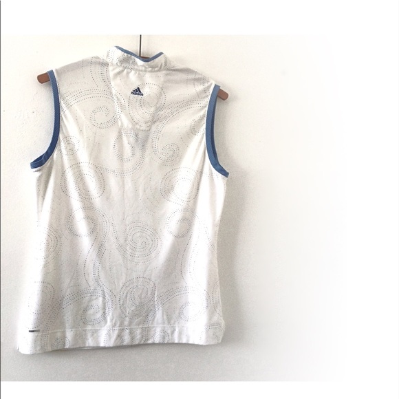 Adidas Golf Tank White Blue Sleeveless Sport Top - Picture 2 of 6